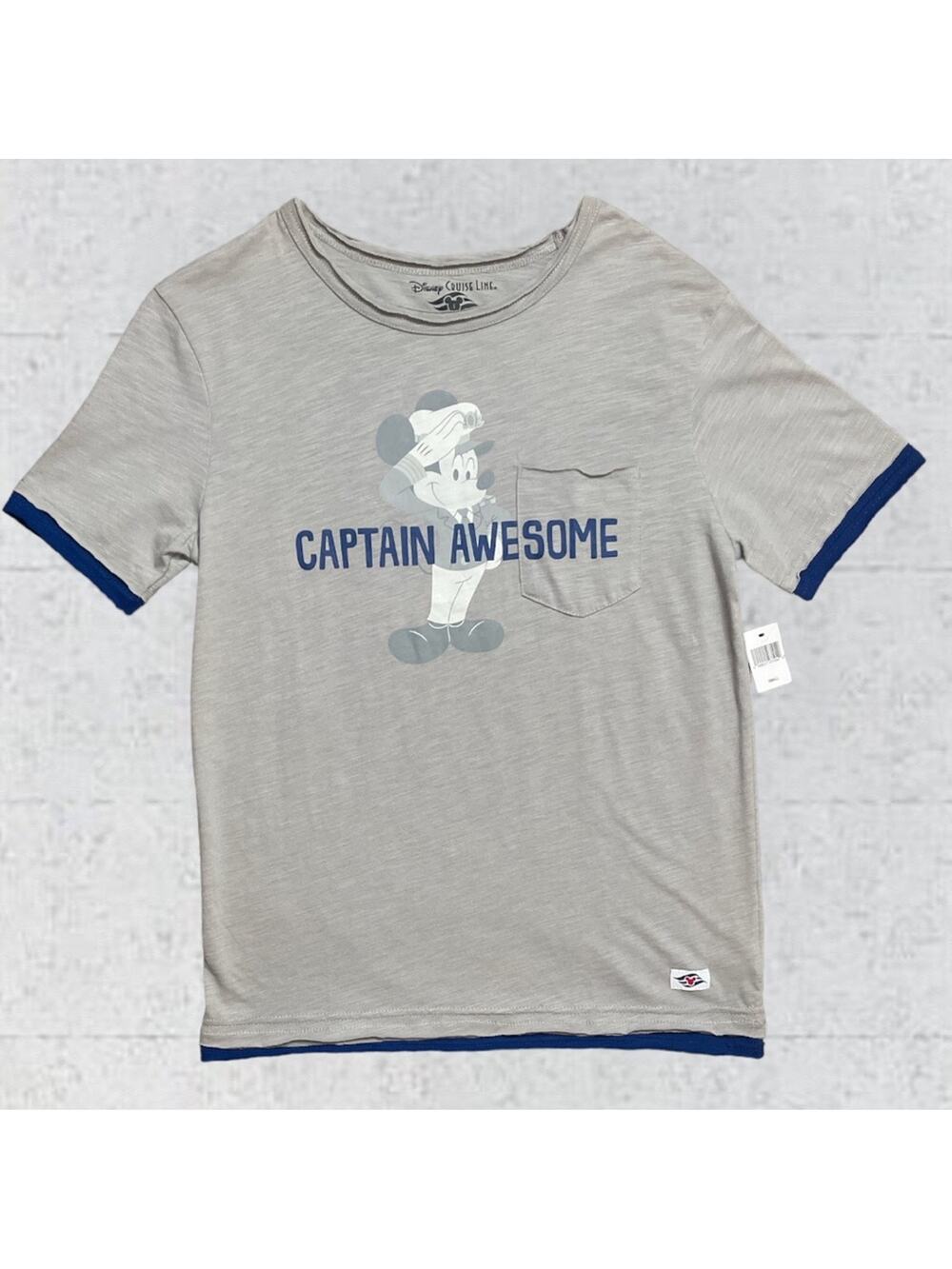NWT Disney Cruise Line Captain Awesome Mickey Mouse Pocket T Shirt Size Small